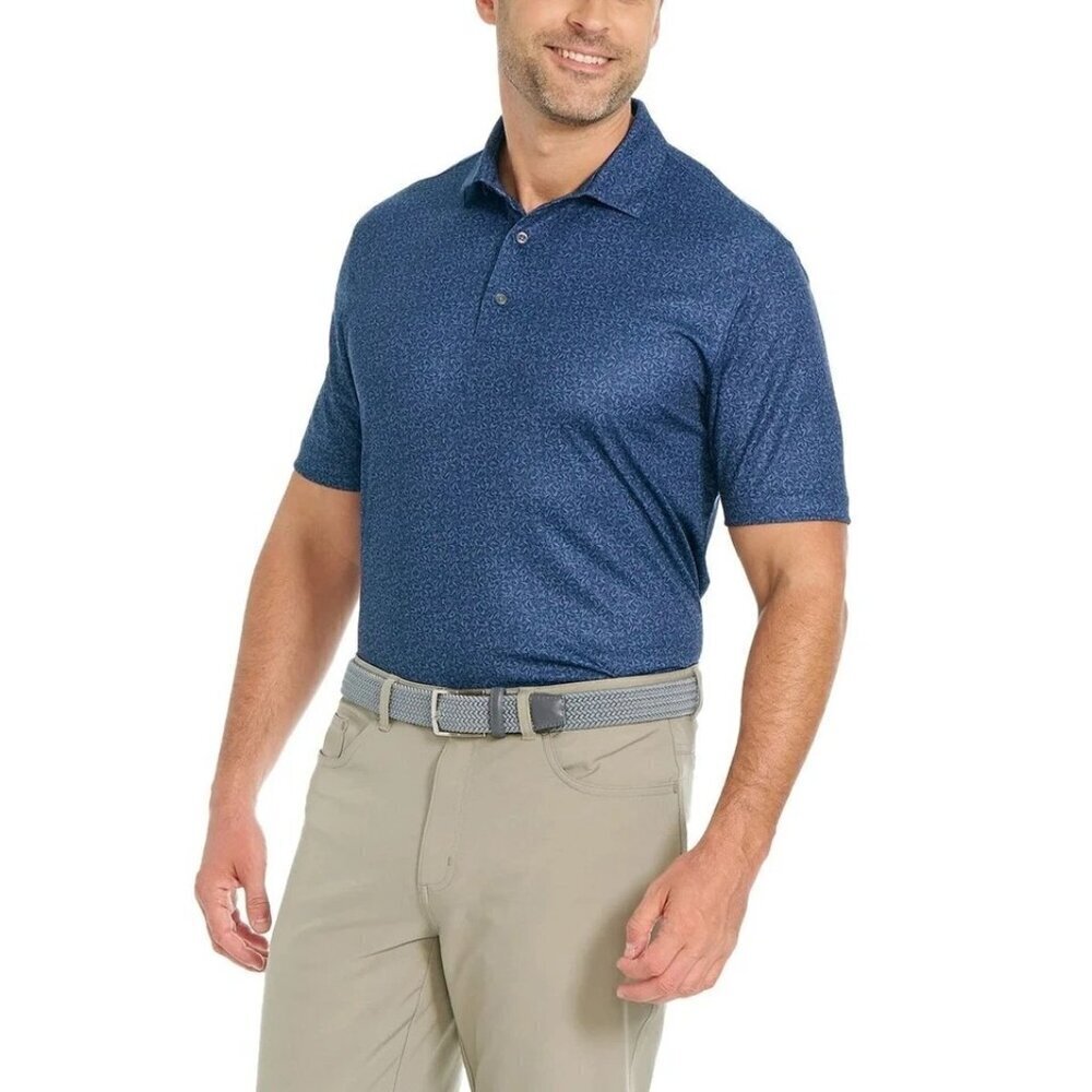 NWOT Greg Norman Men's L Performance Polo golf  Shirt  Navy